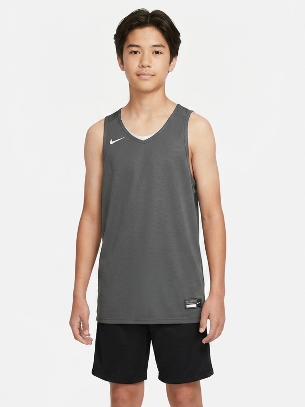 Nike Dark Gray Sleeveless Mesh Basketball Jersey Boys XL NWT
